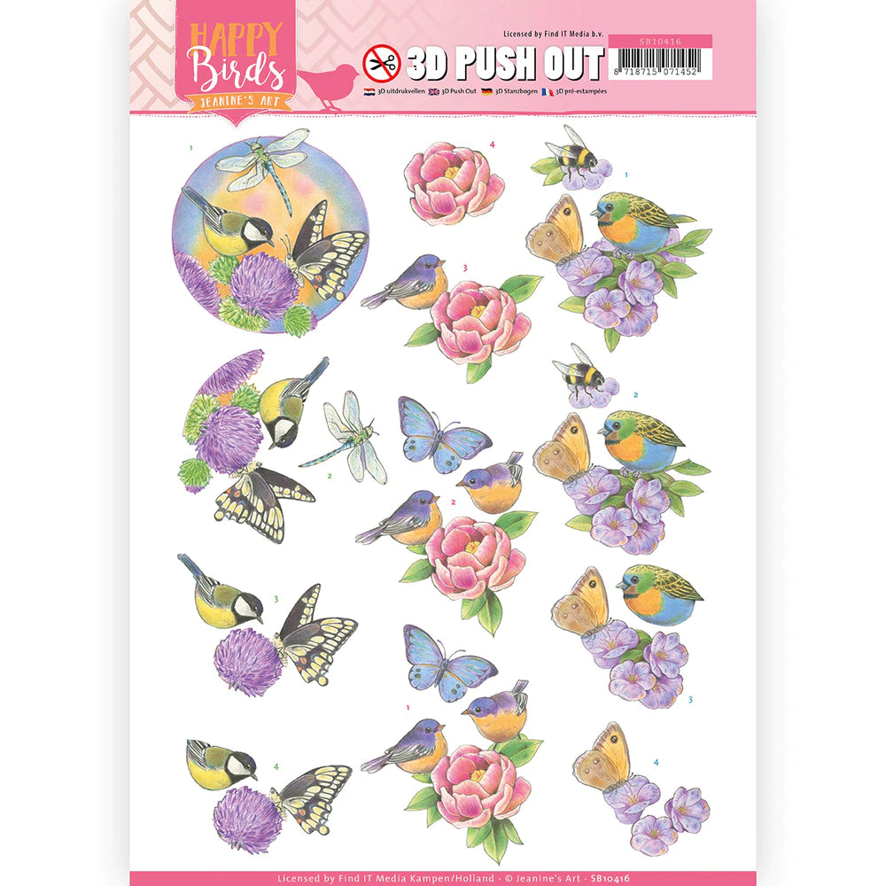 3D Push Out - Jeanine's Design - Happy Birds - Fragrant Arts & Crafts Couture Creations