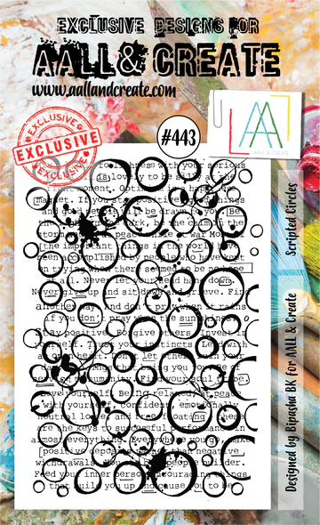AALL & CREATE - A7 Stamps - Scripted Circles #443