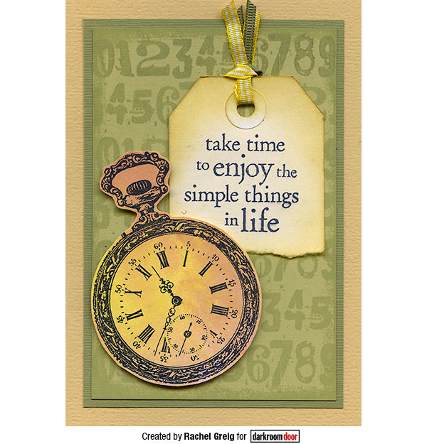 Rubber Stamp - Darkroom Door - Eclectic Stamp - Pocket Watch