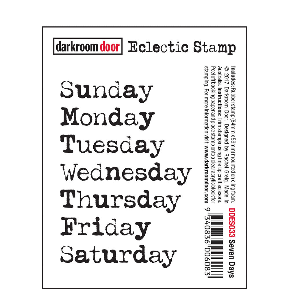 Rubber Stamp - Darkroom Door - Eclectic Stamp - Seven Days