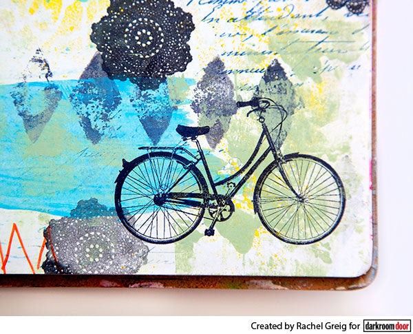 Rubber Stamp - Darkroom Door - Eclectic Stamp - Step-through Bike