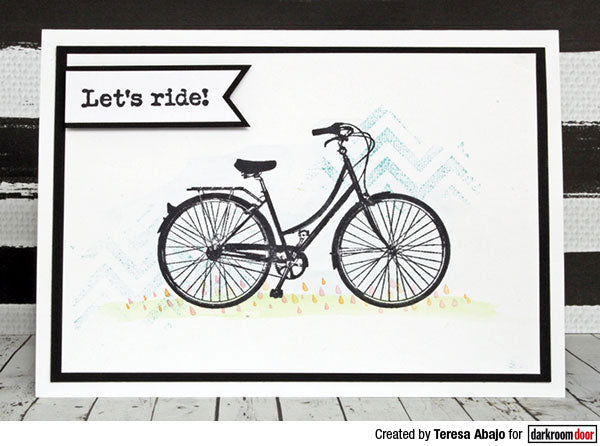 Rubber Stamp - Darkroom Door - Eclectic Stamp - Step-through Bike