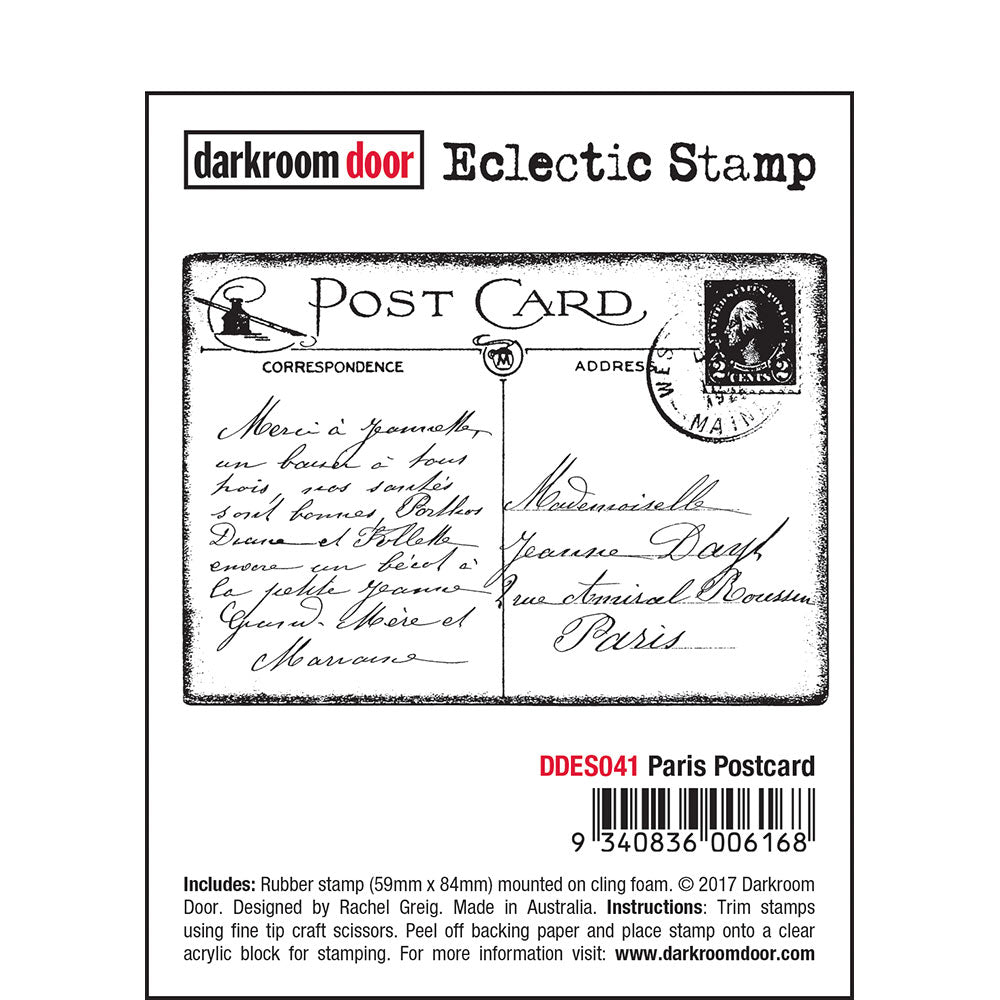 Rubber Stamp - Darkroom Door - Eclectic Stamp -Paris Postcard