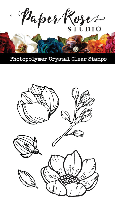 Paper Rose -  Clear Stamp Set - Lydia's Bloom