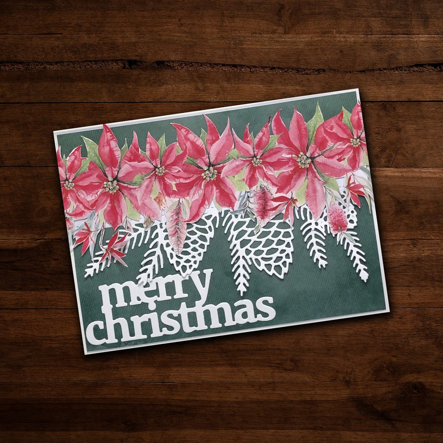 Paper Rose -  Metal Cutting Die  - Merry Christmas Block Words