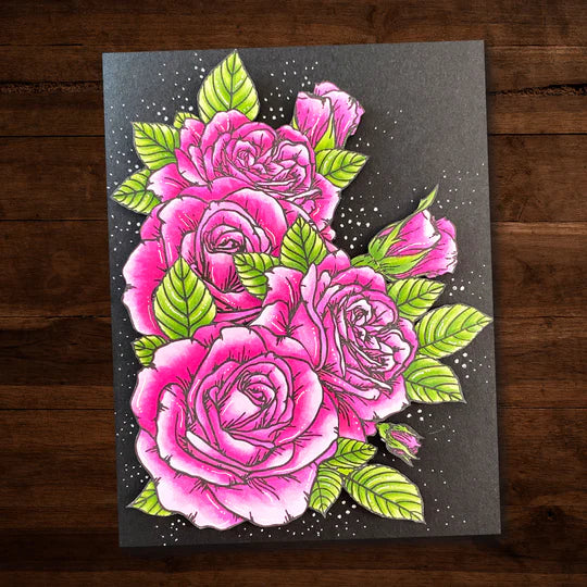 Paper Rose -  Metal Die Set  -Sketchy Roses