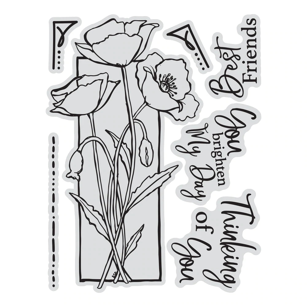 Acrylic Stamps - Framed Poppies Arts & Crafts Couture Creations