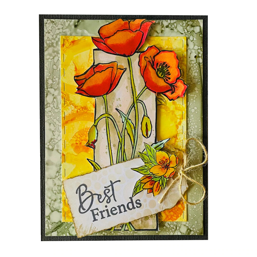 Acrylic Stamps - Framed Poppies Arts & Crafts Couture Creations