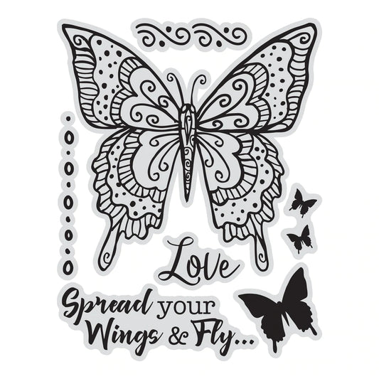 Acrylic Stamps - Spread your wings Butterfly Arts & Crafts Couture Creations