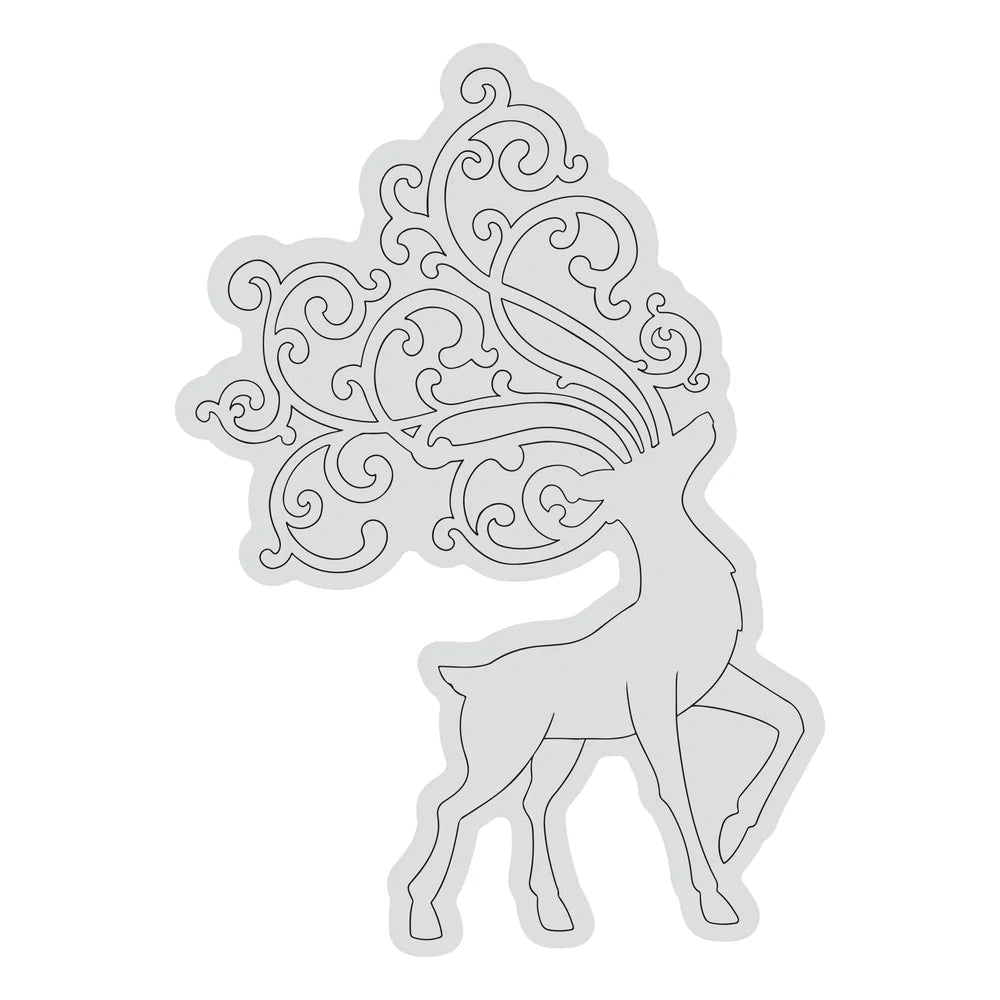 Couture Creations Acrylic Outline Stamps - Proud Reindeer