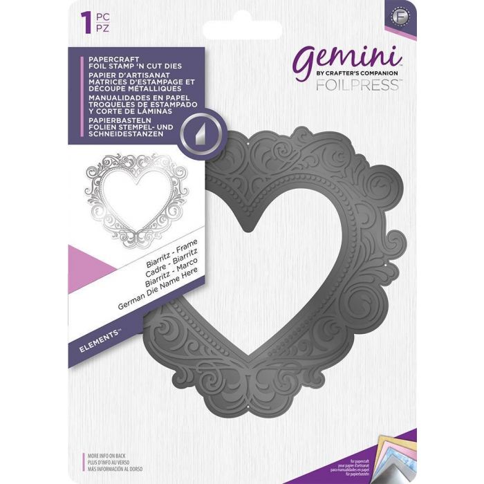 Crafters Companion Gemini Foil Stamp 'n' Cut Die - Biarritz Frame Arts & Crafts Crafters Companion