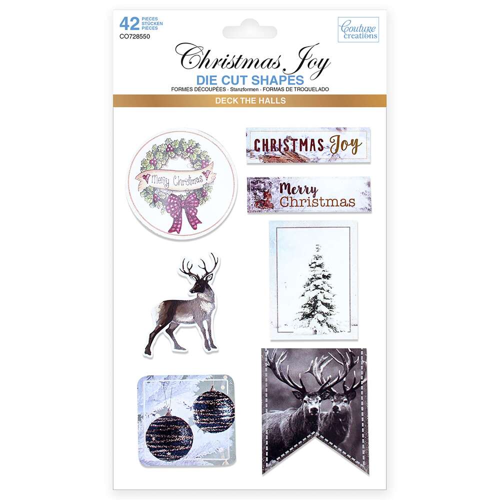 Die Cut Shapes - Deck The Halls - Christmas Joy Arts & Crafts Couture Creations