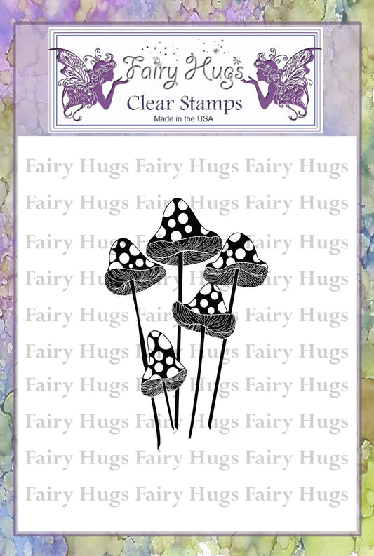 Fairy Hugs -Dotted Mushrooms Clear Stamps 10Cats