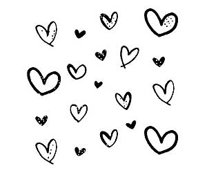 Kaszazz Rubber Stamp - Hand Drawn Hearts Arts & Crafts Kaszazz