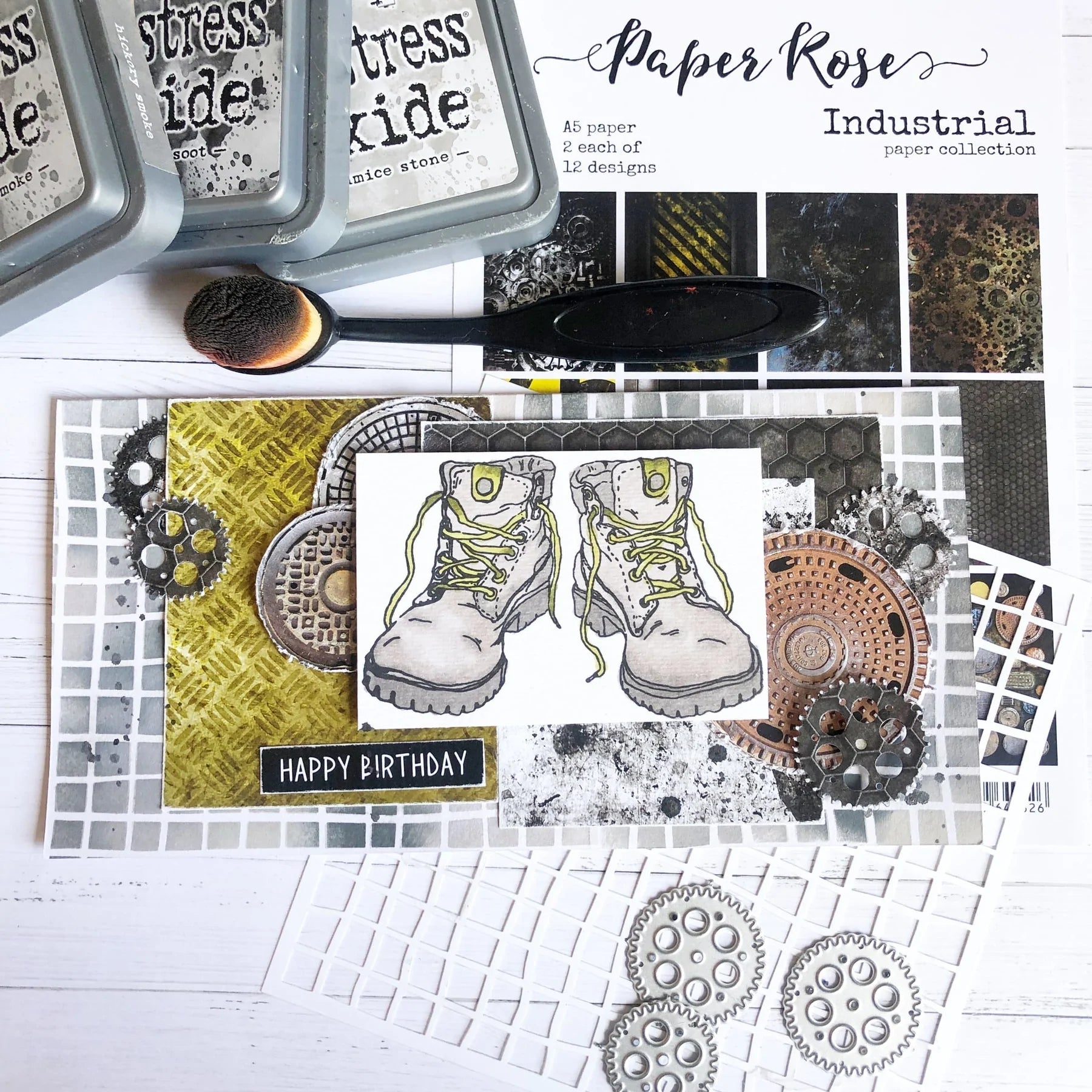 Paper Rose - Clear Stamp Set - Work Boots Arts & Crafts Paper Rose
