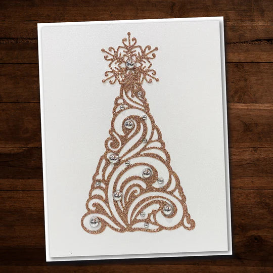 Paper Rose - Metal Die - Flourish Christmas Tree Arts & Crafts Paper Rose