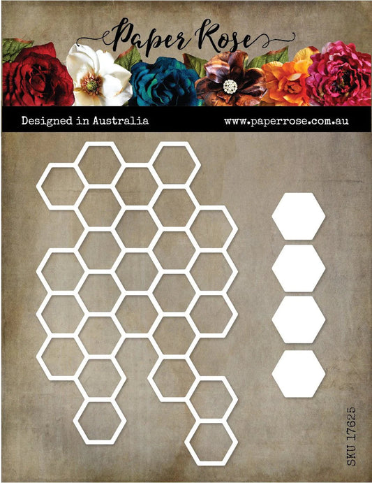 Paper Rose - Metal Die - Hexagon Stack Arts & Crafts Paper Rose