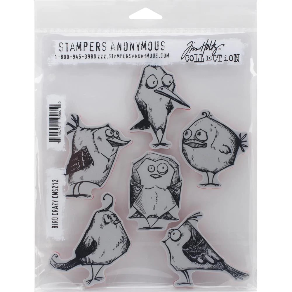 Tim Holtz Cling Mount Stamps: Bird Crazy